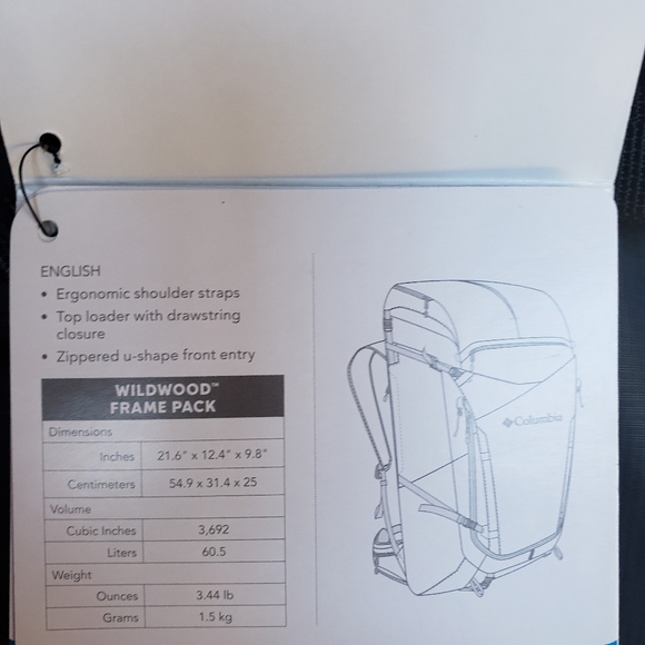 Columbia Unisex Wildwood Frame II Hiking Travel Backback - Picture 15 of 16